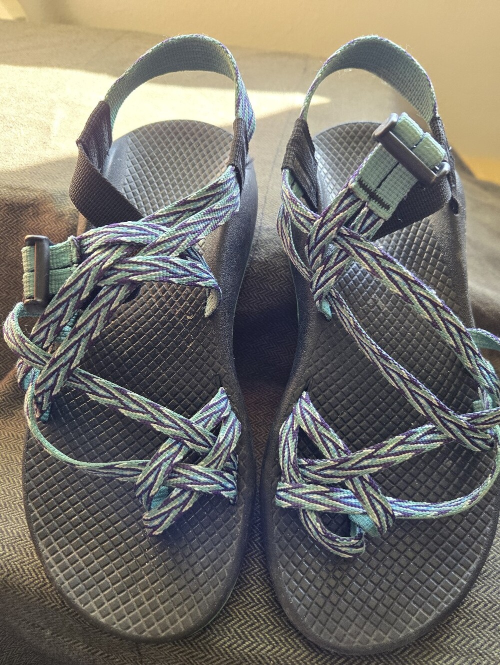 Chaco ZX1 Strap Sport Sandals Women's Size 7 Teal Prpl Blue Hiking